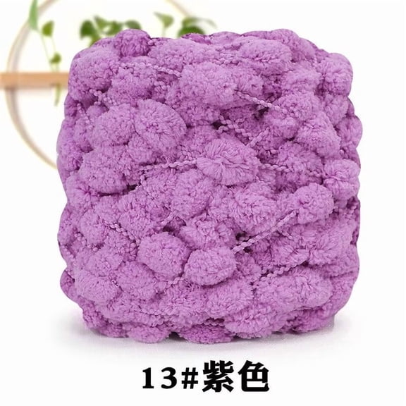 Mictong Purple Block Shaped Wool Ball Knitted Yarn -1 Roll, 100G, Pre Attached Wool Ball Yarn, Crochet Yarn, Seamless Blanket, And Fluffy Blanket Project Production Yarn