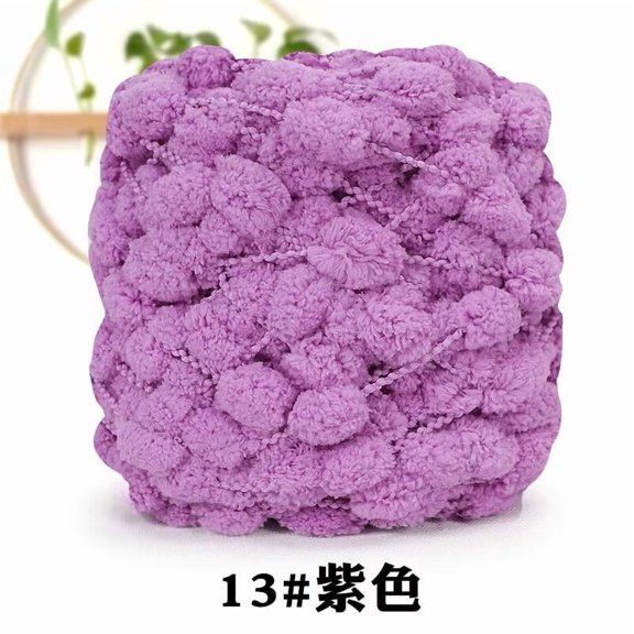 Mictong Purple Block Shaped Wool Ball Knitted Yarn -2 Rolls, 100G, Pre Attached Wool Ball Yarn, Crochet Yarn, Seamless Blanket, And Fluffy Blanket Project Production Yarn