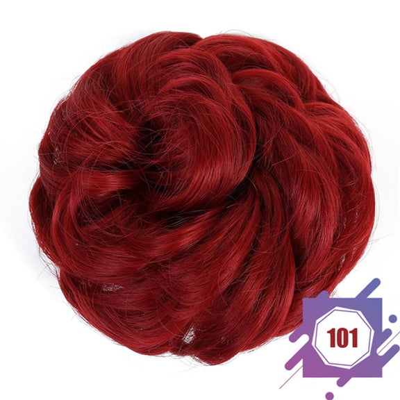 Mictong Red Curly Hair Loop 1 Piece, 5.5X3.5 Inches Curly Wavy Messy Hair Bundle, Soft Messy Wig Hair Bundle, Suitable For Daily Hair Styling Use