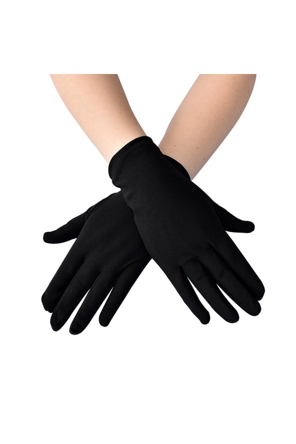 Short Thin Gloves Breathable, Non slip, Sweat Absorbing Elastic Gloves, Clothing Accessories, Black, 1 Pair