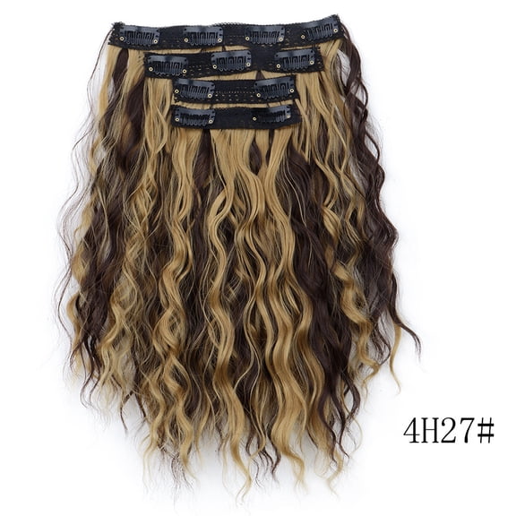 Mictong Synthetic Hair Extensions, 11.82 inch Curly Clip Wig Set, Short Curly Ripple Hair Patch, Natural-Looking Curly Hair PatchSynthetic Curly Hair Patch Suitable for Women, 1 Set, Style C