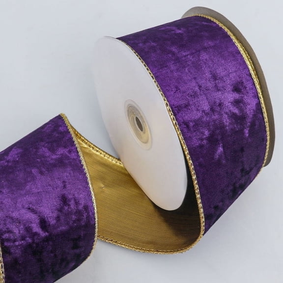 Mictong Velvet Ribbon, 2.49 inches wide and 10 yards long, Christmas gift packaging velvet ribbon, is a special velvet ribbon for holiday crafts and decoration, 1 piece, Dark purple