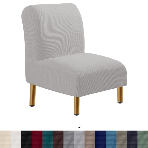 Mictong armless chair cover, washable single sofa cover, modern elastic sofa cover, corn velvet chair cover, suitable for living room home decoration protection cover, 1 piece, Light grey