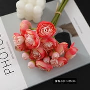 Mictong artificial dew lotus, 11.03 * 7.09 inch realistic artificial flowers, suitable for indoor decoration, wedding party decoration, and dining table decoration, 3 pieces, dark pink