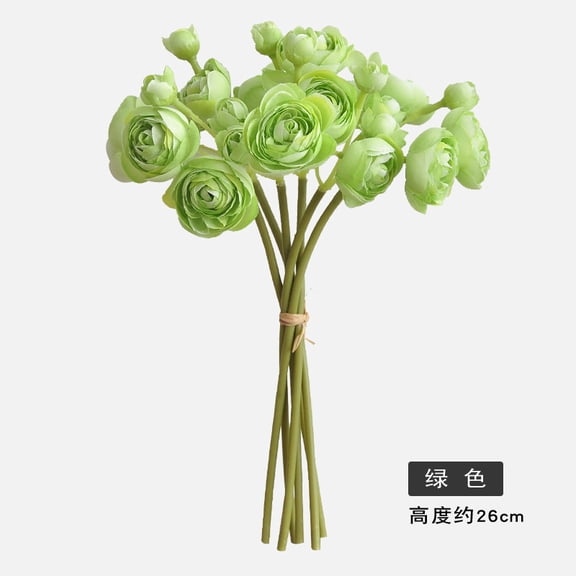 Mictong artificial lotus bouquet, 10.24x1.58 inch simulation bouquet, wedding bridesmaid simulation bouquet, suitable for photography props and home decoration, green, 1 piece