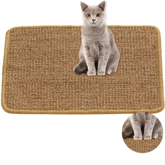 Mictong cat scratch pad, natural sisal pad, non slip cat scratch board, cat scratch toy, protective carpet and sofa, pet floor mat, sleeping mat carpet, brown, 1 piece