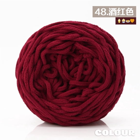 Mictong coarse wool yarn, 160g wool yarn, crochet and knitting wool yarn, DIY project soft knitting wool yarn, high-quality knitting wool yarn, knitting coarse wool yarn, 1 piece, Wine red