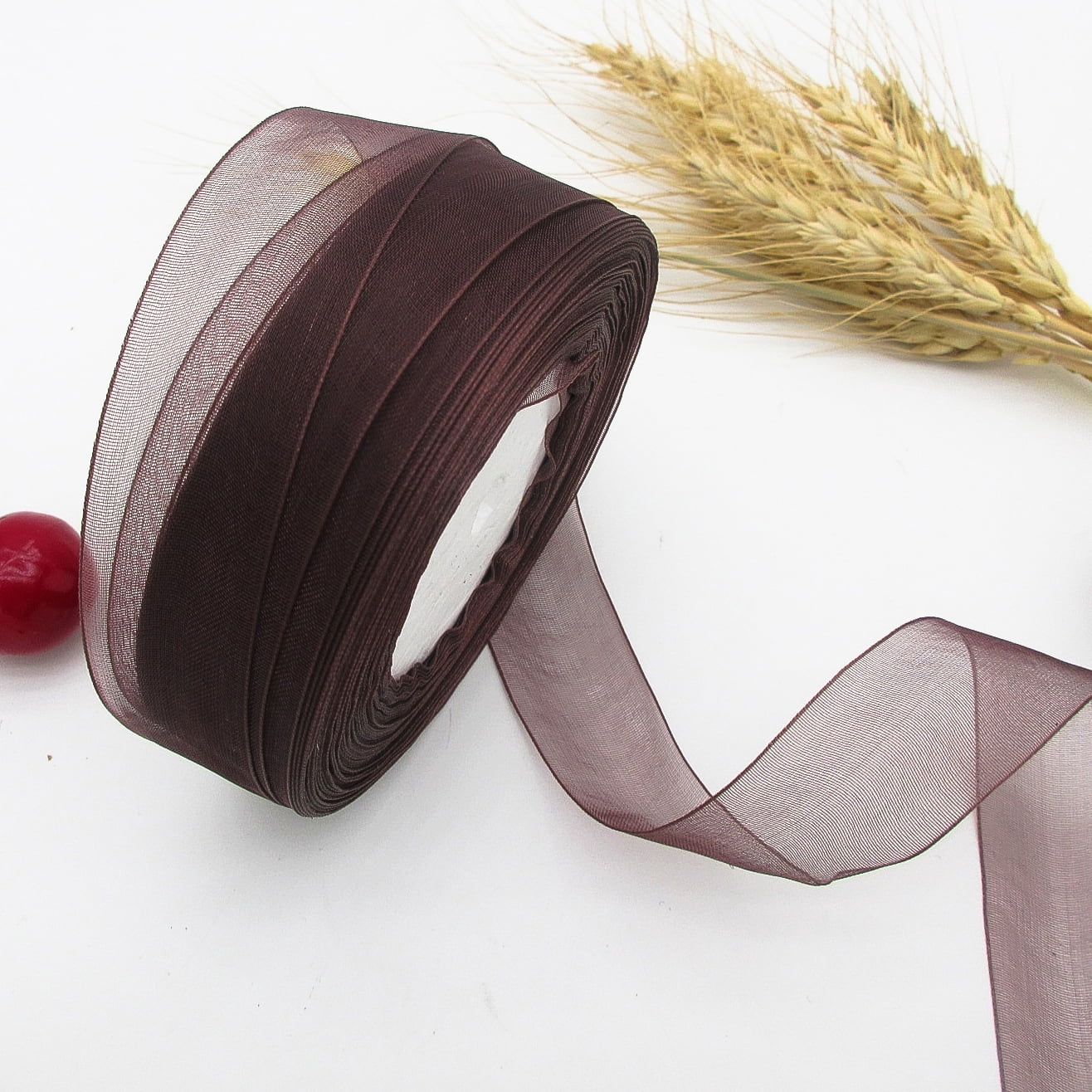 Brown Local Ribbons Mictong elegant dark brown ribbon, 0.99 inch * 49.21 yard nylon ...