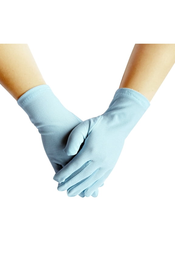 fashionable lightweight gloves, 8.67 * 3.55 inches dance gloves, soft polyester performance gloves, suitable for daily wear, parties, and stage performances, 1 pair, Light blue