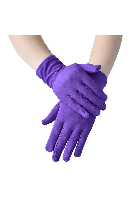 fashionable lightweight gloves, 8.67 * 3.55 inches dance gloves, soft polyester performance gloves, suitable for daily wear, parties, and stage performances, 1 pair, purple