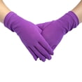 thumbnail image 1 of Mictong fashionable lightweight gloves, 8.67 * 3.55 inches dance gloves, soft polyester performance gloves, suitable for daily wear, parties, and stage performances, 1 pair, Light purple, 1 of 3