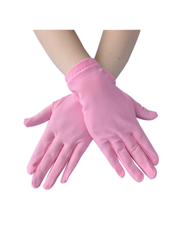 fashionable lightweight gloves, 8.67 * 3.55 inches dance gloves, soft polyester performance gloves, suitable for daily wear, parties, and stage performances, 1 pair, pink