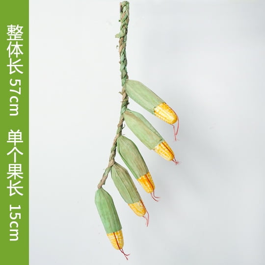 Mictong foam artificial vegetable, artificial vegetable hanging string, fake vegetable and artificial vegetable decoration, decorative artificial vegetable, style C, 1 string, corn
