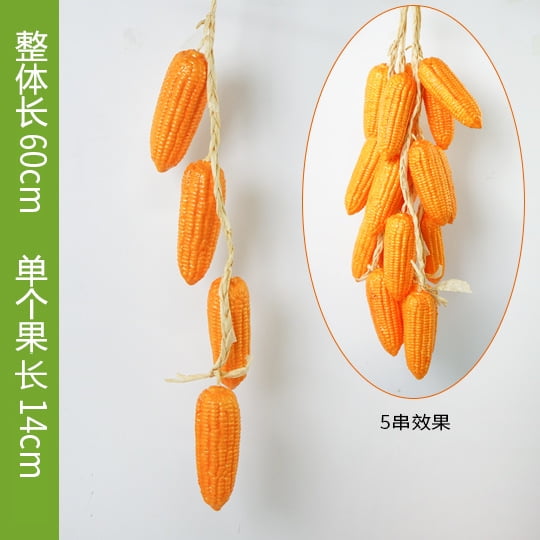 Mictong foam artificial vegetable, artificial vegetable hanging string, fake vegetable and artificial vegetable decoration, decorative artificial vegetable, style D, 1 string, corn
