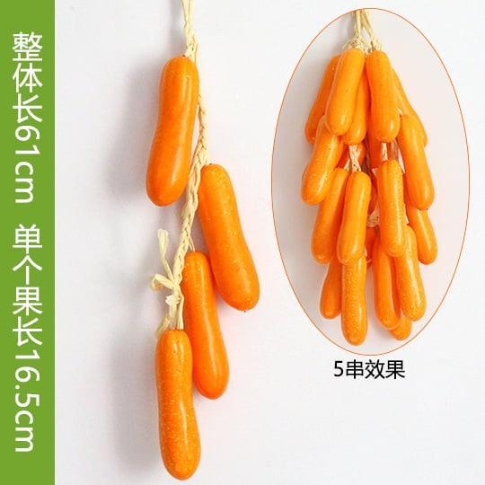 Mictong foam artificial vegetable, artificial vegetable hanging string, fake vegetable and artificial vegetable decoration, decorative artificial vegetable, style S, 1 string, pumpkin