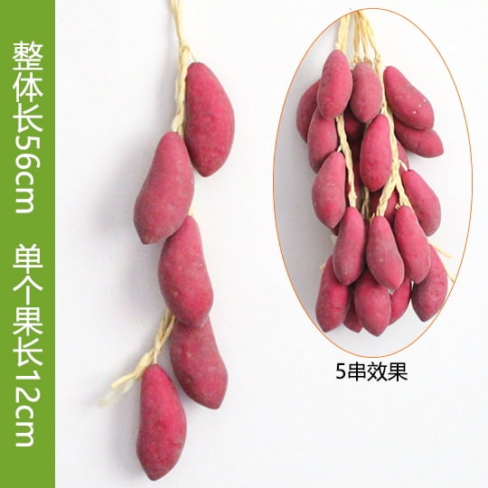 Mictong foam artificial vegetable, artificial vegetable hanging string, fake vegetable and artificial vegetable decoration, decorative artificial vegetable, style K, 1 string, purple sweet potato