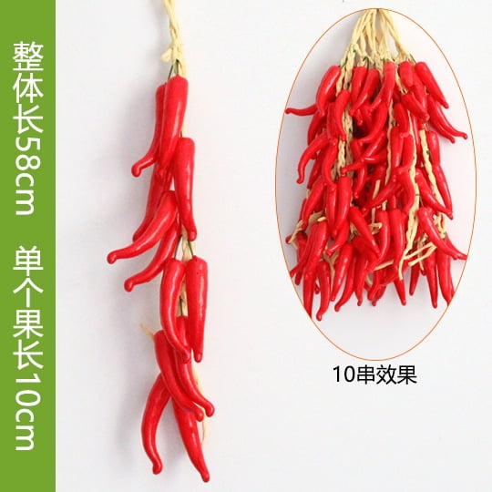 Mictong foam artificial vegetable, artificial vegetable hanging string, fake vegetable and artificial vegetable decoration, decorative artificial vegetable, style G, 1 string, pepper