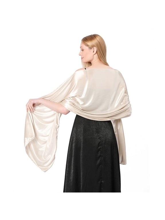 grey beige women's shawl, 78.75 * 27.56 inch polyester shawl, elegant dress shawl, multifunctional shawl and evening gown, suitable for weddings, parties and daily wear, 1 piece