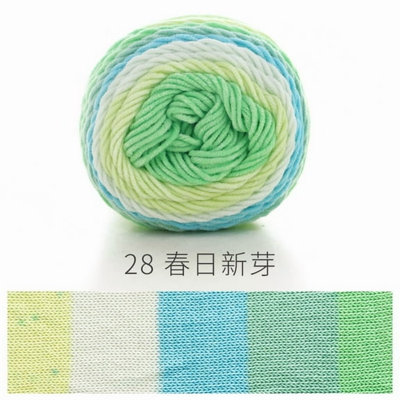 Mictong high-quality multi-color spun heavy yarn, 100g hand woven soft yarn, soft cotton nitrile blended crochet yarn, suitable for DIY scarves, sweaters, blankets, etc., 1 piece, style L