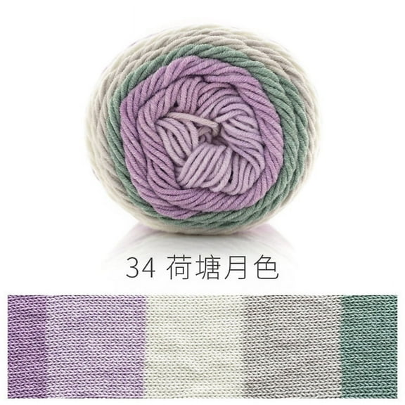 Mictong high-quality multi-color spun heavy yarn, 100g hand woven soft yarn, soft cotton nitrile blended crochet yarn, suitable for DIY scarves, sweaters, blankets, etc., 1 piece, style R