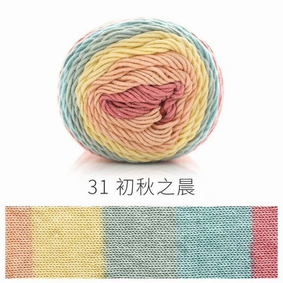 Mictong high-quality multi-color spun heavy yarn, 100g hand woven soft yarn, soft cotton nitrile blended crochet yarn, suitable for DIY scarves, sweaters, blankets, etc., 1 piece, style O