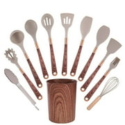 Mictong kitchenware set, silicone kitchenware set, household kitchenware set, apartment kitchen entry-level set, daily cooking essential kitchenware set, 12-piece set, Black