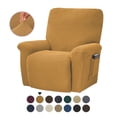 thumbnail image 1 of Mictong large solid color fleece recliner cover, washable sofa cover, thick polyester recliner cover, elastic recliner sofa cover, suitable for living room, 4-piece set, gold, 1 of 5