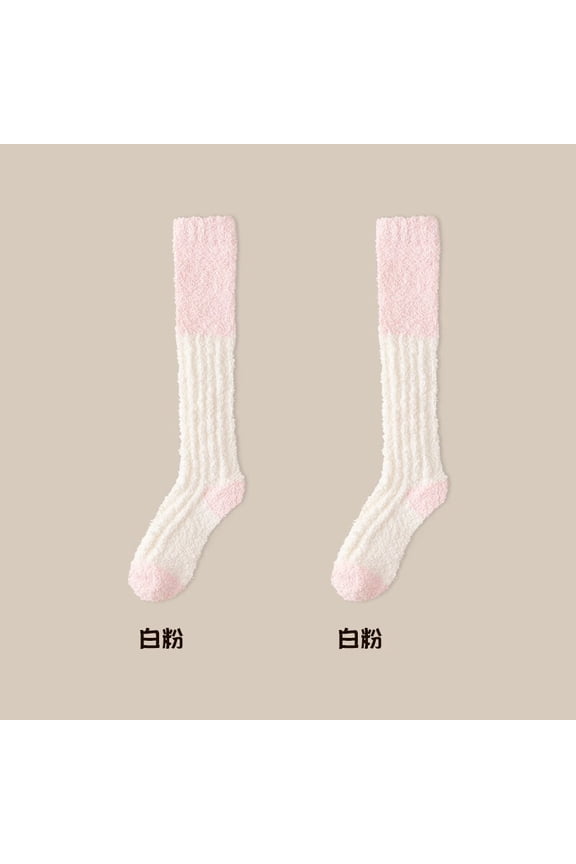 long socks, all sizes suitable for sizes 6-12, warm winter long socks, soft home sleep long socks, suitable for daily wear in cold weather and comfortable at night, 2 pairs, style H