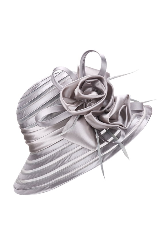 new crystal gauze hat, organza banquet hat, sun hat, top hat, transparent mesh, women's dress hat, Gray, 1 piece