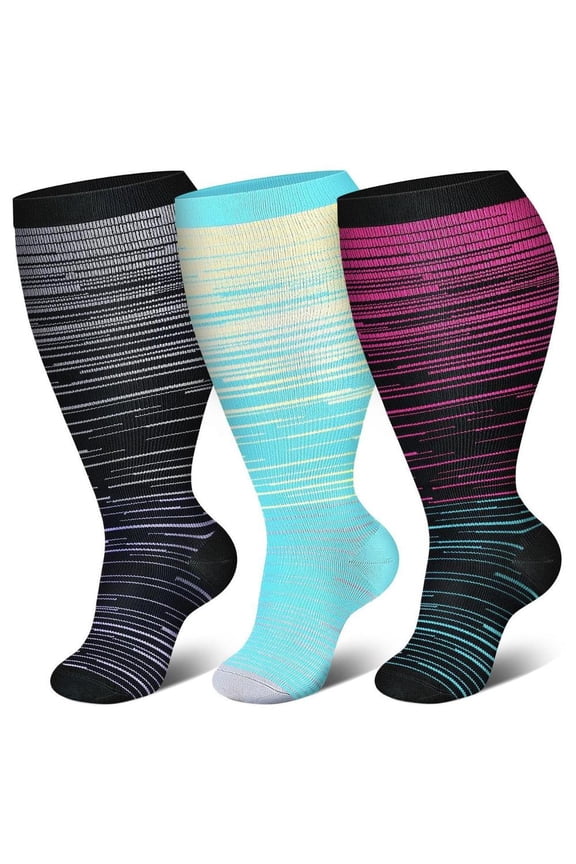 oversized socks, fashionable Christmas socks, nylon sports socks, breathable and moisture absorbing socks, used for running, fitness and daily wear, mixed colors, 3 pieces, style H, 2XL
