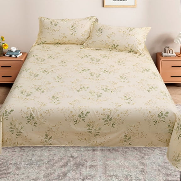 Mictong premium hotel bed sheets, extra large bed sheets, soft and cool bed sheets, luxurious soft and high-quality bedding, wrinkle free and stain resistant, beige, 1 piece