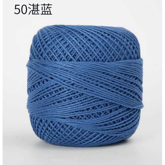 Mictong pure cotton crochet thread, 50g fine spun yarn, soft yarn, suitable for crochet and hand weaving, suitable for DIY crafts, exquisite accessories, Size 3, 3 pieces, blue