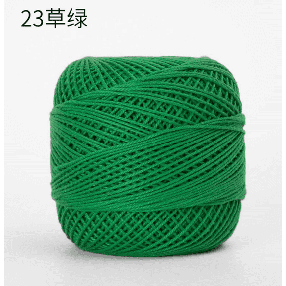 Mictong pure cotton crochet thread, 50g fine spun yarn, soft yarn, suitable for crochet and hand weaving, suitable for DIY crafts, exquisite accessories, Size 3, 3 pieces, Green grass