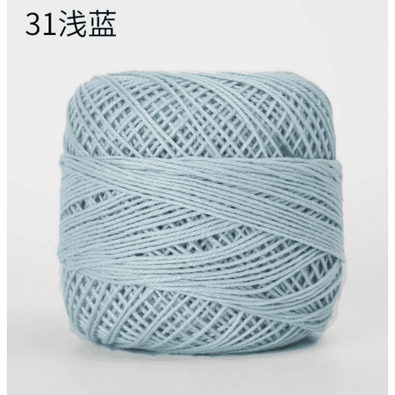 Mictong pure cotton crochet thread, 50g fine spun yarn, soft yarn, suitable for crochet and hand weaving, suitable for DIY crafts, exquisite accessories, Size 3, 3 pieces, Light blue