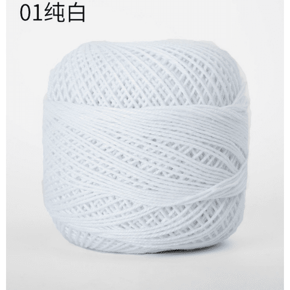 Mictong pure cotton crochet thread, 50g fine spun yarn, soft yarn, suitable for crochet and hand weaving, suitable for DIY crafts, exquisite accessories, Size 3, 3 pieces, white