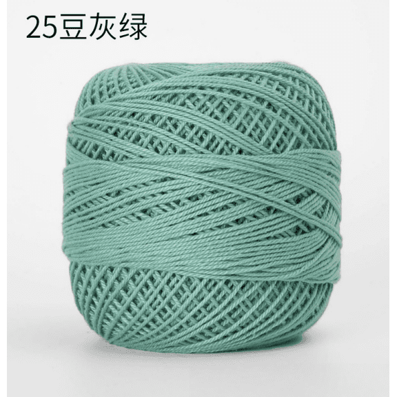 Mictong pure cotton crochet thread, 50g fine spun yarn, soft yarn, suitable for crochet and hand weaving, suitable for DIY crafts, exquisite accessories, Size 3, 3 pieces, bean green