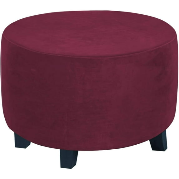 Mictong round footstool cover, footstool protection cover, storage stool footstool cover, elastic bottom, red, 1 piece