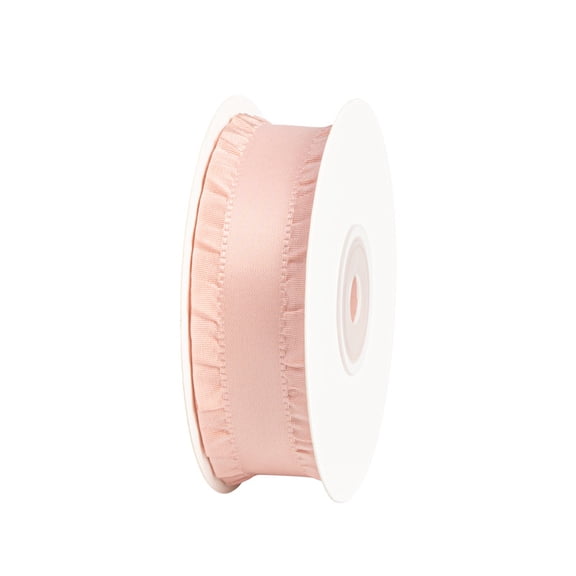 Mictong ruffled ribbon, 0.99 inches wide and 10 yards long, decorative ribbon, gift wrapping ribbon, ruffled ribbon suitable for crafts, events, and holiday decorations, 2 piece, Light pink