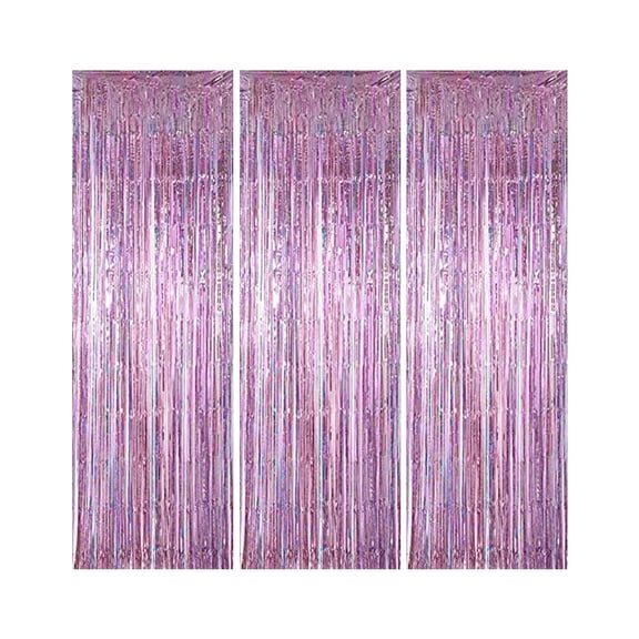 Mictong tassel curtains, party decorations, wedding, graduation ceremony, birthday party supplies, pink, 3 pieces