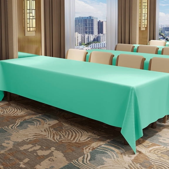 Mictong waterproof rectangular banquet tablecloth, 59.06 * 118.12 inch polyester tablecloth, light luxury tablecloth suitable for hotel exhibitions, living rooms, offices, 1 piece, Light green