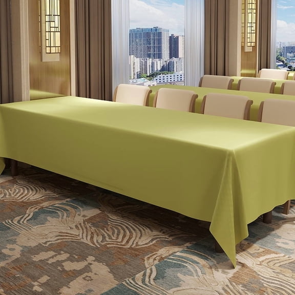 Mictong waterproof rectangular banquet tablecloth, 59.06 * 118.12 inch polyester tablecloth, light luxury tablecloth suitable for hotel exhibitions, living rooms, offices, 1 piece, grass green