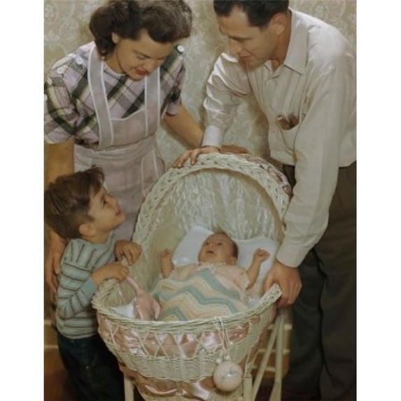 Mid Adult Couple with Their Son & Daughter Poster Print - 18 x 24 in.