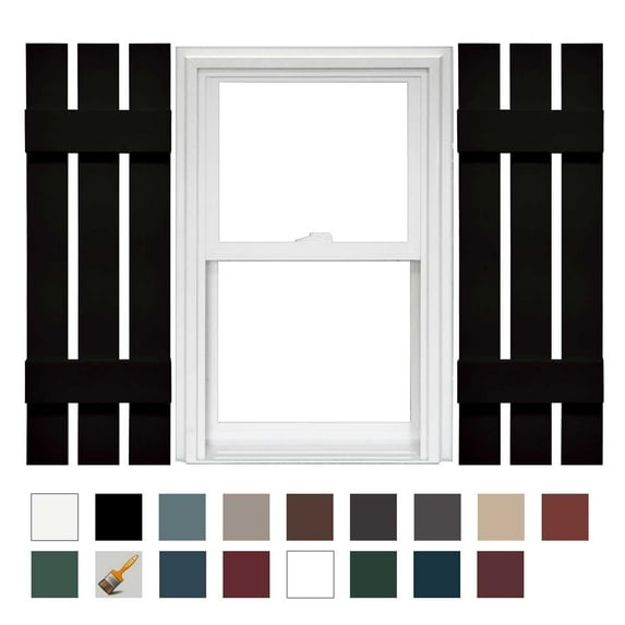 Mid America 3 Board and Batten Spaced Vinyl Shutters 12 Inch Width (1 Pair) In Stock Now
