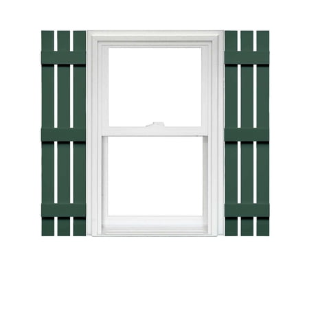 Mid America 3 Board and Batten Spaced Vinyl Shutters 12 Inch Width (1 Pair)