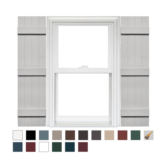 Mid America 4 Board and Batten Joined Vinyl Shutters (1 Pair) In Stock Now