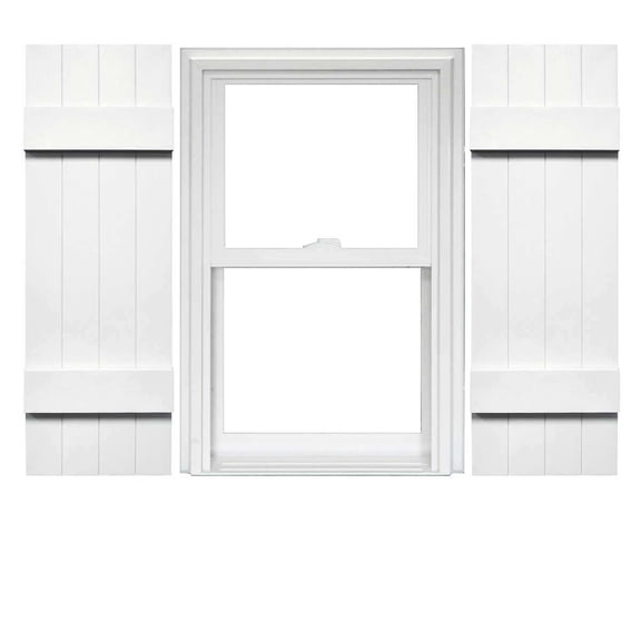 Mid America 4 Board and Batten Joined Vinyl Shutters (1 Pair) In Stock Now
