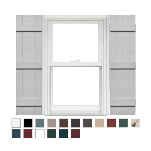 Mid America 4 Board and Batten Joined Vinyl Shutters (1 Pair) In Stock Now