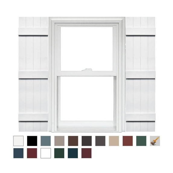 Mid America 4 Board and Batten Joined Vinyl Shutters (1 Pair) In Stock Now