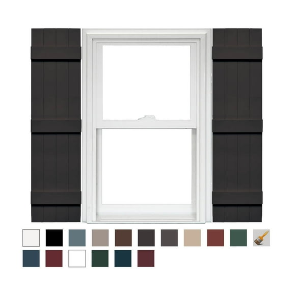 Mid America 4 Board and Batten Joined Vinyl Shutters (1 Pair) In Stock Now