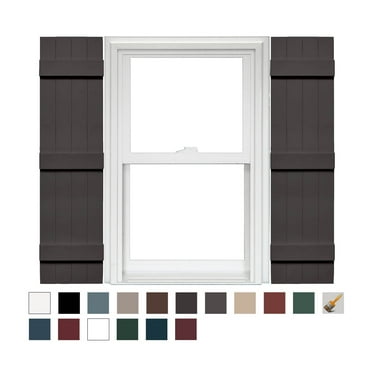 Mid America 4 Board and Batten Joined Vinyl Shutters (1 Pair) In Stock Now